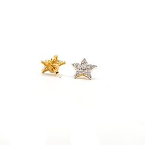 Earrings silver and gold